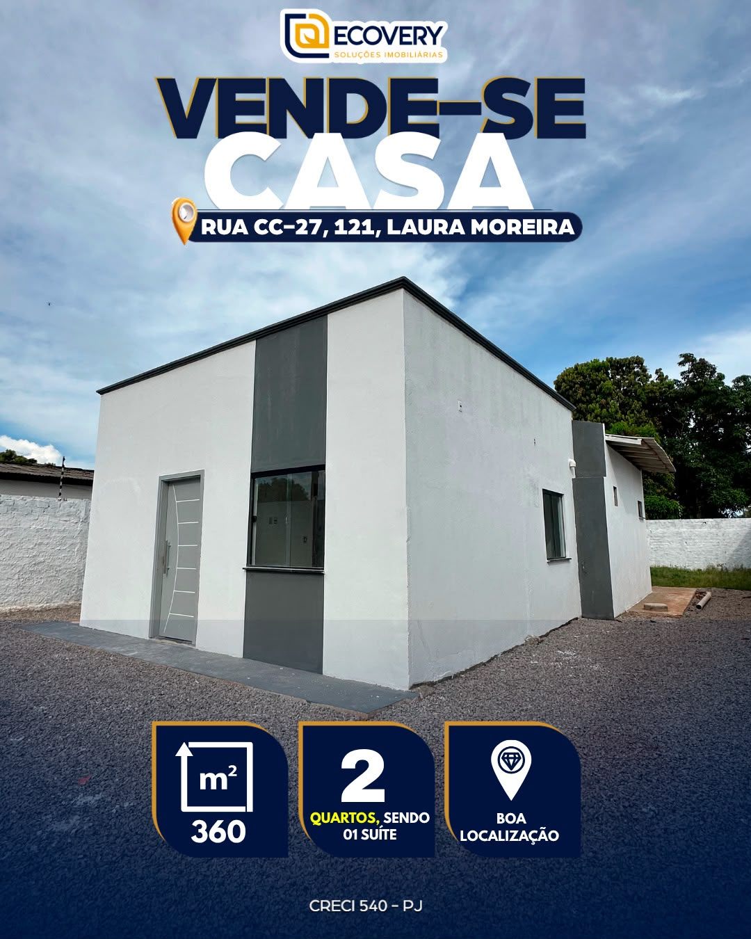🏡 CASA MODERNA À VENDA – BAIRRO LAURA MOREIRA