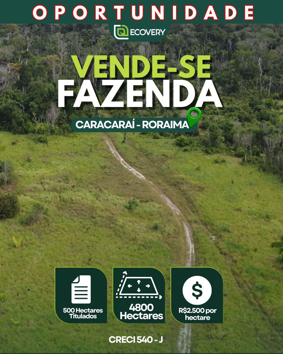 FAZENDA À VENDA | CARACARAÍ – RR