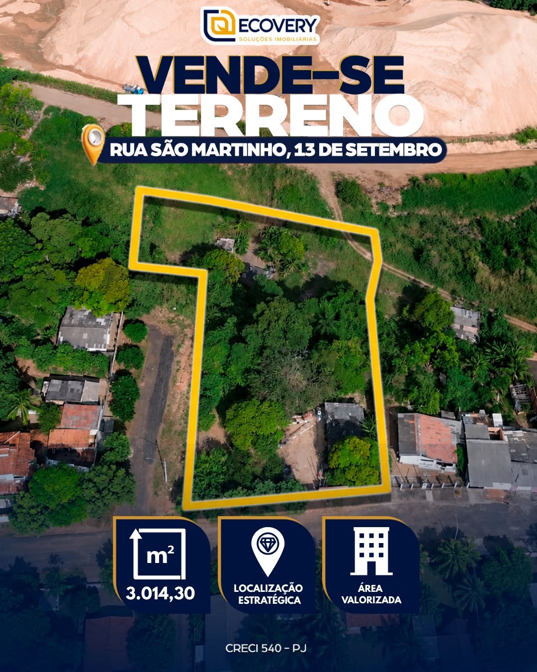 TERRENO À VENDA – BAIRRO TREZE DE SETEMBRO
