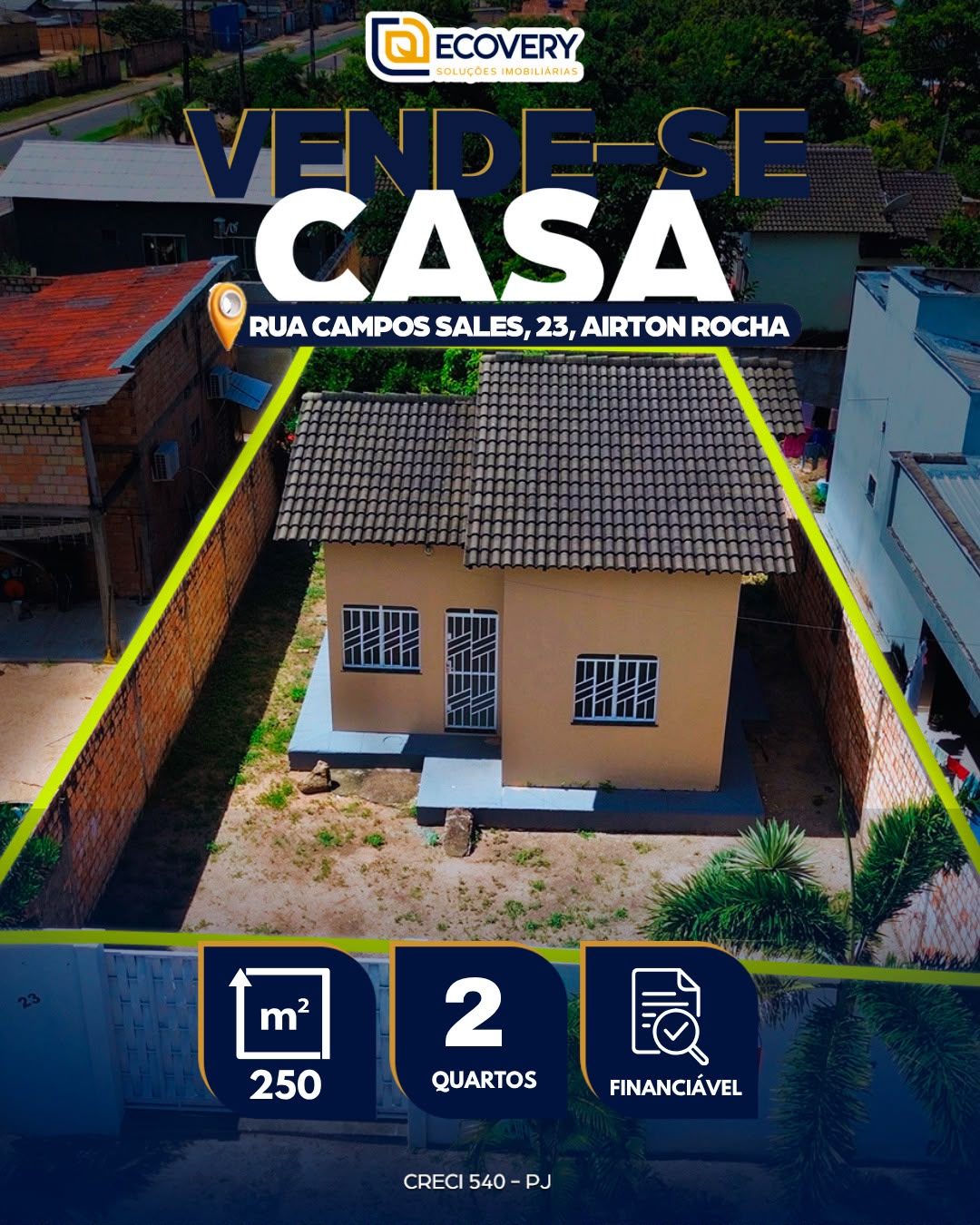 🏡 CASA MODERNA À VENDA – BAIRRO AIRTON ROCHA