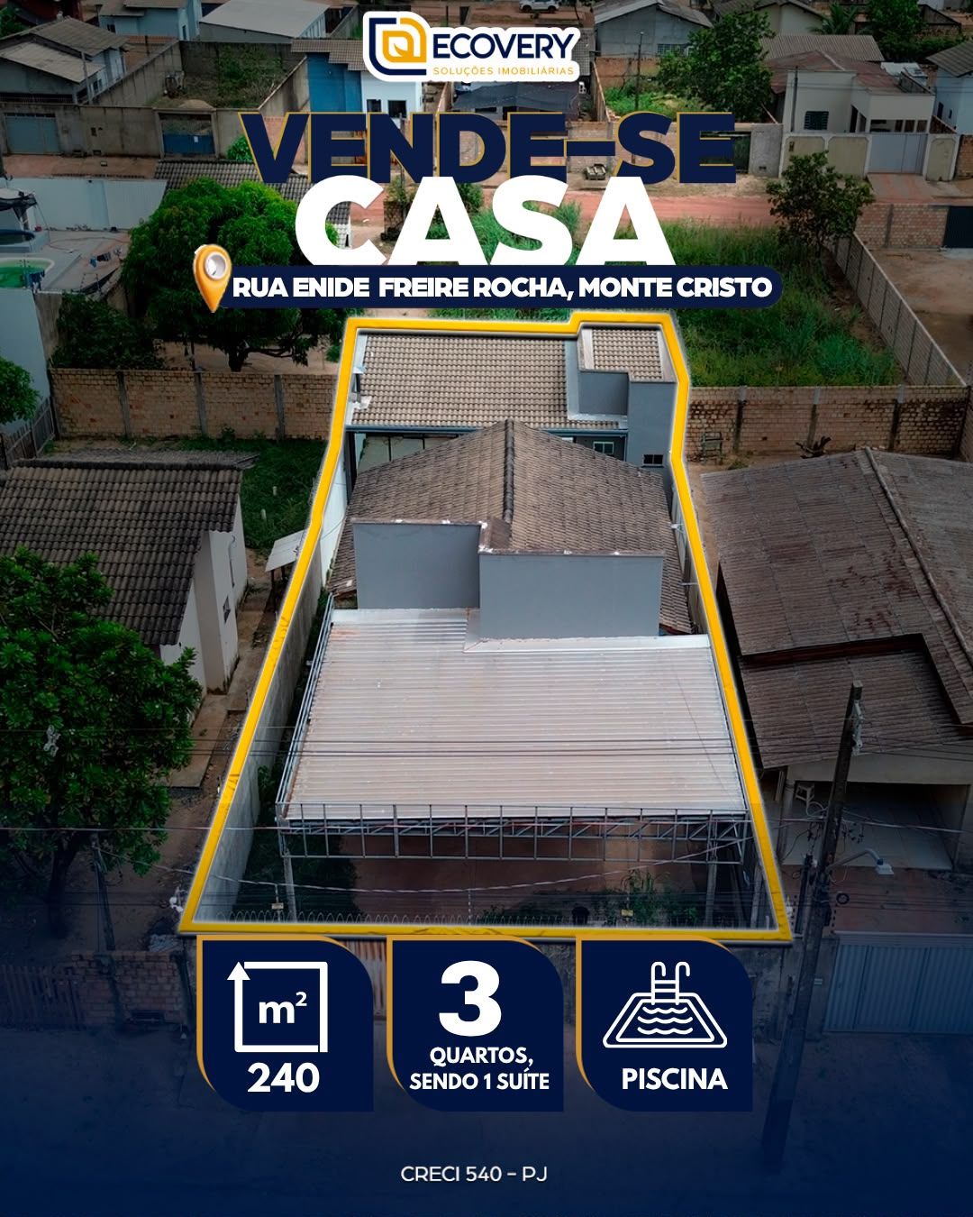 VENDE-SE CASA DO MONTE CRISTO