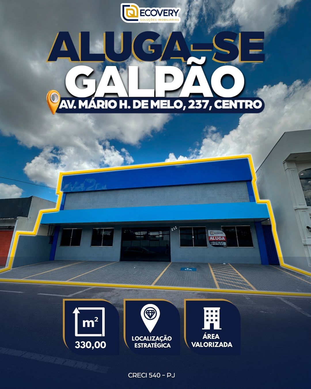 GALPÃO PARA LOCAÇÃO NO CENTRO
