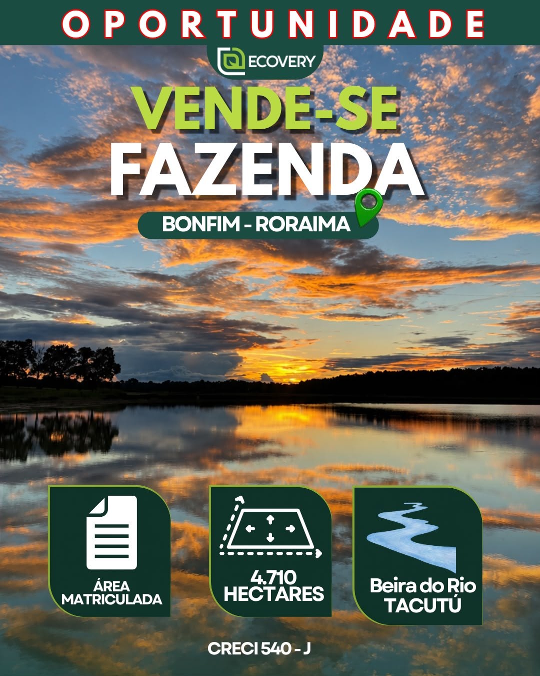 FAZENDA À VENDA | BONFIM – RR