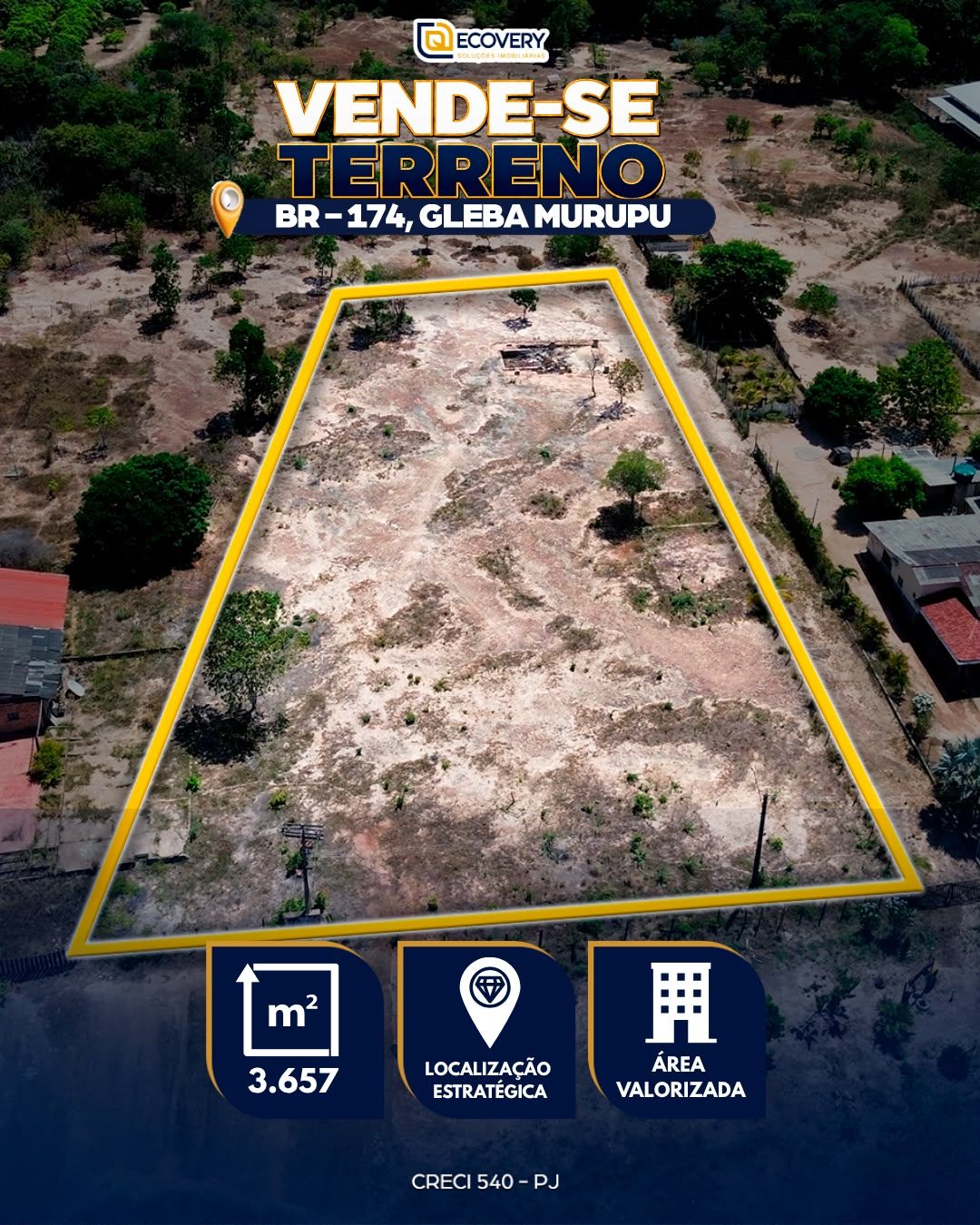 TERRENO COMERCIAL À VENDA – GLEBA MURUPU | BR-174