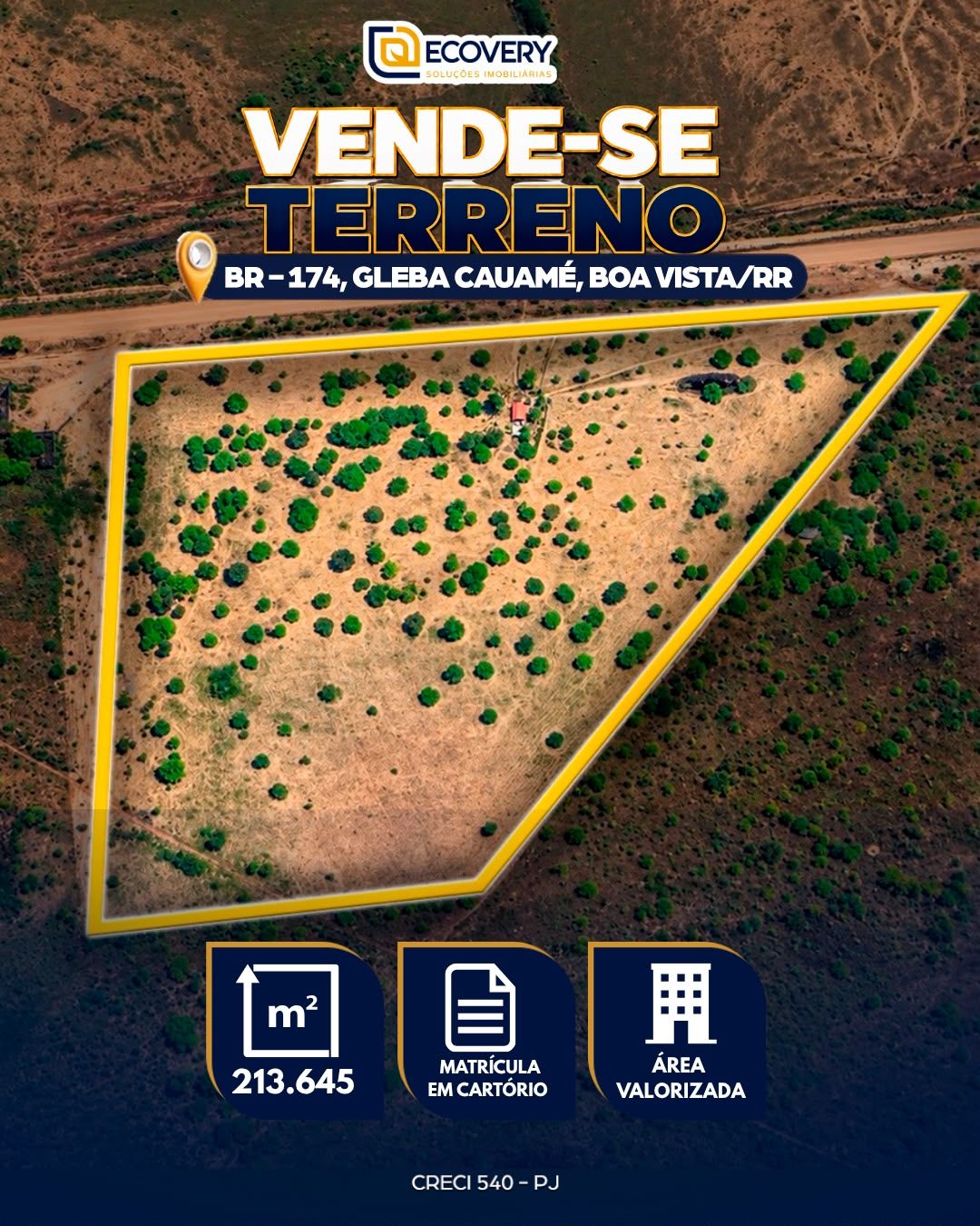 TERRENO RURAL À VENDA – GLEBA CAUAMÉ