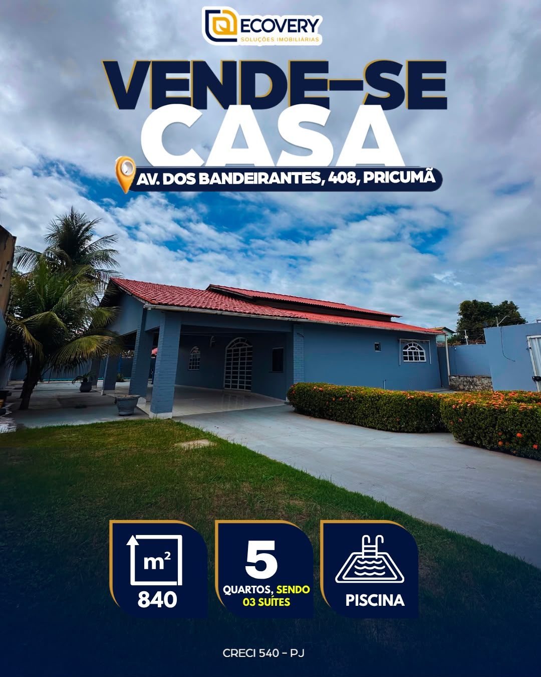 🏡 CASA MODERNA À VENDA – BAIRRO PRICUMÃ